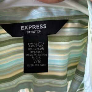 Tank top button up dress green belt, spring time dress